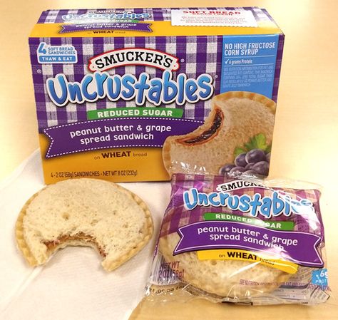 Richard Reviews Everything : Smucker's Uncrustables Peanut Butter and Grape Spr... Smuckers Uncrustables, Sugar Twist, Long Names, Mango Jelly, Costco Meals, Coconut Jelly, Sweet Sour Chicken, Meat Sandwich, Burger Sauce