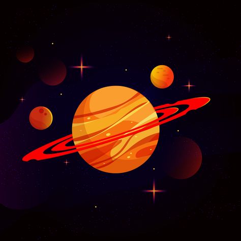 Cartoon planet #space #planet #cartoonstyle Planet Illustration, Star Vector, Planet Drawing, Red Space, Planet Saturn, Planets Art, Space Planets, Cartoon Images, Reference Photos