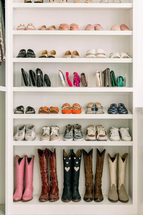 10 Closet Organization Mistakes To Avoid Diy Shoe Closet Ideas, Shoes Organization Closet, Shoe Storage In Closet Ideas, Closet Organization For Shoes, Shoe Closet Design, Closet Shoe Shelves, Closet Rod Height, Shoe Shelf In Closet, Closet Shoe Storage