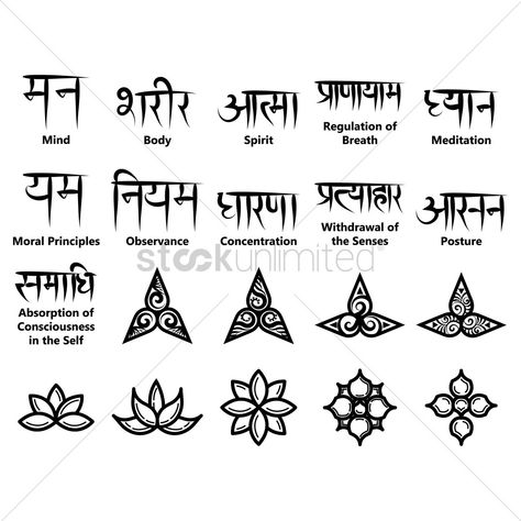 Sanskrit and images Sanskrit Symbols And Meanings, Hindi Tattoo, Tibetan Tattoo, Sanskrit Symbols, Hindu Tattoos, Sanskrit Tattoo, Yoga Tattoos, Yoga Symbols, Eyeliner Designs