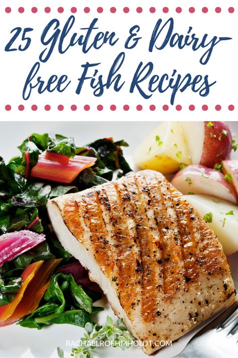 Get 25 delicious gluten and dairy-free fish recipes, including salmon, cod, tuna, tilapia, and fish taco recipes. These ideas are perfect for any time of year! Fish Recipes Dairy Free, Fish Taco Recipes, Gluten Free Fish Recipes, Healthy Fish Dinners, Cod Recipes Healthy, Gluten Foods, Tilapia Recipes Healthy, Paleo Fish Recipes, Cod Fish Recipes