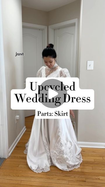 Mackenzie on Instagram: "Part 2 of upcycling MIL’s GIFTED wedding dress into my own for my big day 👰🏻‍♀️
.
I wanted to keep as much of the original skirt in my design as possible and that proved to be a little tricky since it wasn’t long enough for what I had originally planned. But I was able to pivot and adapt and the dress turned out beautiful in the end ❤️ 
.
Special shoutout to my sewing buddies @star.drop and @bbreath.designs for expediting my very tight timeline by helping seam rip and trim appliqués 🥹🥰😘❤️
.
Photos: @climacam 
Venue: @airlieva 
Corset Pattern: @corsetcaroline Lucille Corset
Extra poly satin and floral beaded tulle fabric: @fabricwholesaledirect" Add Corset Back To Dress Diy, Corset Back Wedding Dress Alteration, Vintage Wedding Dress Alterations, Diy Wedding Dress Upcycle, Upcycle Wedding Dress Ideas, Transforming Wedding Dress, Wedding Dress Upcycle, Wedding Dress Repurpose, Reuse Wedding Dress