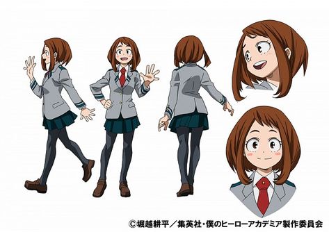 Uraraka Ochako (Boku No Hero) Marina Inoue, Uraraka Cosplay, Character Design Challenge, My Hero Academia Cosplay, Character Model Sheet, Ochako Uraraka, Ishikawa, Character Poses, Character Sheet