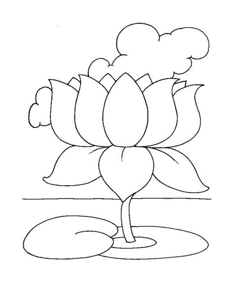 Lotus Flower Coloring Pictures Lotus Flower Outline, Lotus Outline, Flower Drawing For Kids, Lotus Flower Colors, Lotus Flower Drawing, Lotus Drawing, Outline Pictures, Printable Flower Coloring Pages, Leaf Coloring Page