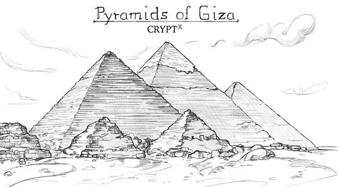 ArtStation - Monuments of Ancient Egypt - Drawings, Johanna Rupprecht Pyramid Sketch Drawings, Egyptian Pyramids Art, Ancient Egypt Architecture Drawing, Pyramids Egypt Drawing Egyptian Art, Ancient Egyptian Architecture Sketches, Egypt Drawing Ideas, Egyptian Pyramids Drawing, Pyramids Of Giza Drawing, Pyramid Of Giza Drawing