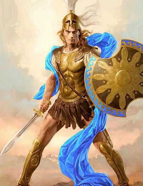 Achilles Art Apollo Greek, The Iliad, Greek Heroes, Greek Warrior, Greek And Roman Mythology, Greek Mythology Art, Roman Mythology, Mythology Art, Greek Art