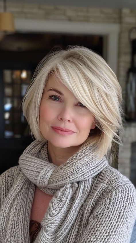 Older Hair, Hair Stules, Beautiful Hairstyles, Grey Hair Color, Bob Haircut, Brunette Hair, Grey Hair, Hair Dos, Casual Elegance