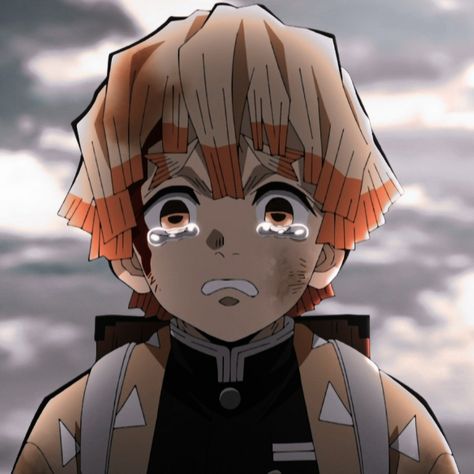 Zenitsu Crying, Zenitsu Serious, Anime Zenitsu, Zenitsu Icon, Kimetsu No Yaiba Icons, Demon Slayer Icons, Demon Slayer Zenitsu, Crying Face, Face Expressions