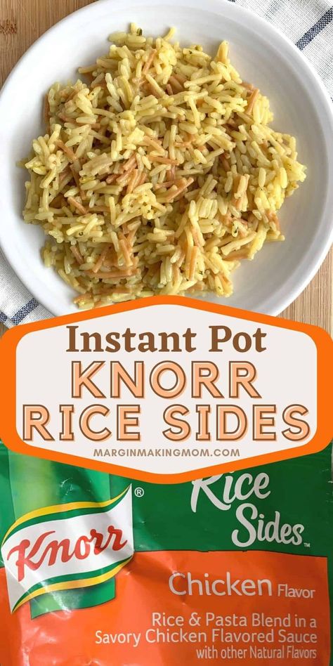 Learn how to cook Knorr Rice Sides in the Instant Pot as a great way to save time and effort in the kitchen! Instant Rice In Instant Pot, Knorr Rice Instant Pot, Knorr Pasta Sides Instant Pot, Instapot Sides Dishes, Knorr Rice Recipes, Instant Pot Side Dishes, Knorr Pasta Sides, Knorr Rice Sides, Apartment Meals