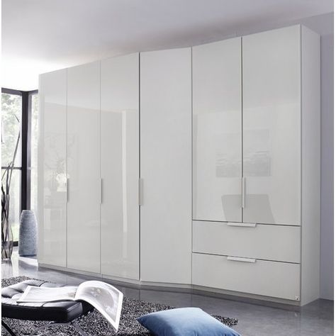 White Colour Wardrobe Design, Grey And White Wardrobe Design, White Almirah Designs, White Wadroob Design Bedroom, White Wordroab Design, 6 Door Wardrobe Design, White Cupboards Bedroom, White Wardrobe Designs, Sliding Door Wardrobe Designs