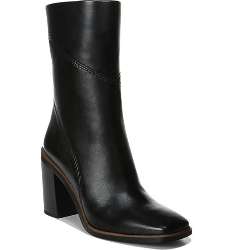 Leather Boots Heels, Mid Boots, Leather Man, Block Heel Boots, Princesa Diana, Only Shoes, Leather Block Heels, Franco Sarto, Mid Calf Boots