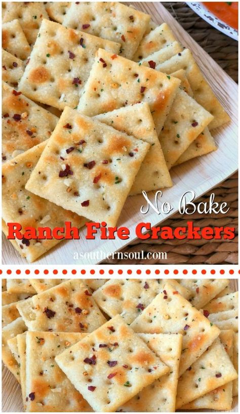 Ranch Crackers Recipe, Spicy Crackers Recipe, Ranch Crackers, Spicy Crackers, Seasoned Crackers, Fire Crackers, Party Snack Food, Saltine Crackers, Cracker Snacks