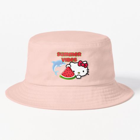 Get my art printed on awesome products. Support me at Redbubble #RBandME: https://www.redbubble.com/i/bucket-hat/Hello-Kitty-Summer-by-TruGrowth/158713454.K6DP2?asc=u Hello Kitty Summer, Bucket Hat Beach, Hello Kitty Design, Beach Bucket Hat, Summer Bucket Hat, Bucket Hat Summer, Beach Bucket, Bucket Hat Design, Pink Hello Kitty