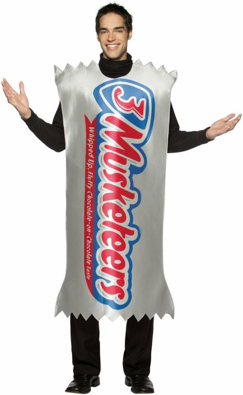 3 Musketeers Wrapper Adult Costume 3 Musketeers Costume, Musketeers Costume, 3 Musketeers Candy, 3 Muskateers, Musketeer Costume, Candy Costume, 3 Musketeers, Candy Costumes, Book Character Costumes