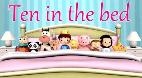 Ten In The Bed, Rhymes For Babies, Math Songs, Print Crafts, Lamb Nursery, Letter Song, Circle Time Songs, Baby Lullabies, Classroom Songs