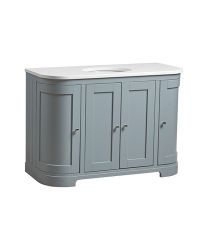 Lansdown 1200mm Curved Underslung Unit - Mineral Blue - Tavistock Bathrooms Curved Vanity, Heritage Colours, Bathroom Unit, Double Vanity Unit, White Worktop, Double Basin Vanity Unit, Bathroom Planner, Basin Vanity Unit, Double Basin