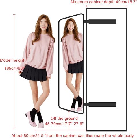 Amazon.com: QQXX Full Length Invisible Pull-Out Mirror, Push-Pull Telescopic Sliding Rotating Vanity Mirror,Standing Bracket Wall-Mounted Mirror for Wardrobe Full Body Mirror(110x40cm(43x16in), Rose Gold) : Home & Kitchen Pullout Wardrobe, Wardrobe Mirror, Mirror Standing, Gold Floor, Full Body Mirror, Body Mirror, Dressing Mirror, Hanging Frames, Standing Mirror