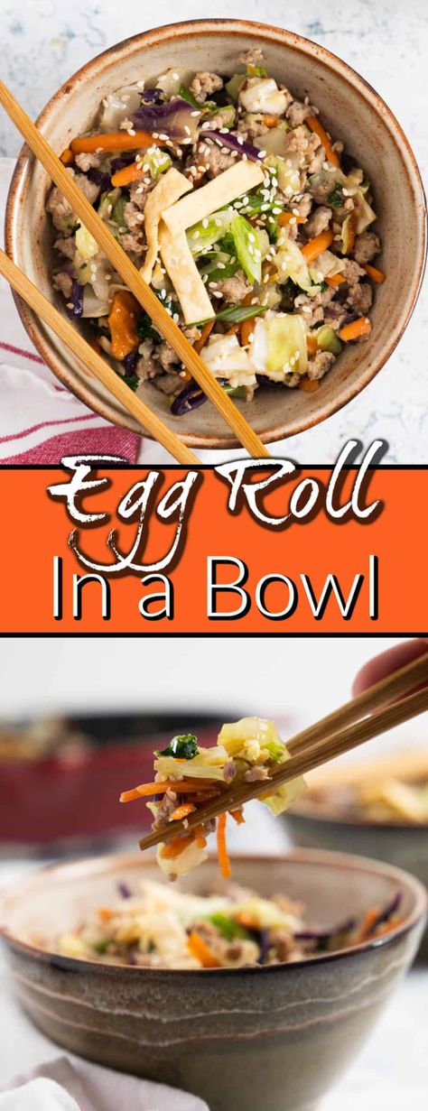 Egg Roll Bowls, Ground Chicken Recipes Healthy, Chinese Dishes Recipes, Telur Gulung, Restaurant Appetizers, Healthy One Pot Meals, Chicken Egg Rolls, Eggroll In A Bowl, Egg Roll In A Bowl