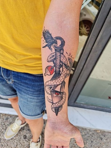 Anime tattoo ideas Tattoo Ideas For Men Naruto, Sasuke Snake Tattoo, Naruto And Sasuke Tattoo Ideas, Sasuke Naruto Tattoo, Naruto Symbols Tattoo, Naruto Back Tattoo, Naruto Forearm Tattoo, Sasuke And Itachi Tattoo, Sasuke Tattoo Design