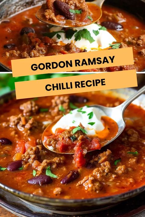 Discover Gordon Ramsay chili recipe, a bold, flavorful delight perfect for spice enthusiasts. Famous Chefs Recipes, Chef Ramsey Recipes, Famous Restaurant Recipes, Gordon Ramsay Dishes, Gordon Ramsay Recipes, Gordon Ramsey Recipes, Posole Recipe, Hungarian Goulash, Chilli Recipe