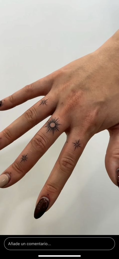 Finger Tattoos Christian, Western Finger Tattoos For Women, Palm Tattoos For Women, Sun Finger Tattoo, Healed Finger Tattoos, Cross Finger Tattoos, Hands Tattoo, Tattoos Simple, Finger Tattoo For Women