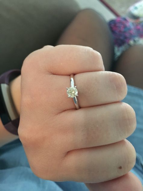 Half-carat solitaire diamond engagement ring Half Carat Engagement Rings, Half Carat Diamond Ring, Solitaire Diamond Engagement Ring, Wedding 2024, Solitaire Diamond, Diamond Solitaire Engagement Ring, Wedding Things, Stacking Ring, Stacking Rings