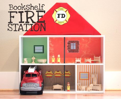 Repeat Crafter Me: Bookshelf Fire Station - "Non-girly" (but still girl friendly!) doll house. Lamb Applique, Lamb Amigurumi, Doll House For Boys, Lamb Crochet, Repeat Crafter Me, Outfit 2020, Shorts Pattern, Crafts For Boys, Crochet Animal