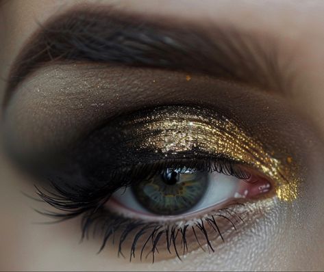 Gold And Black Makeup Looks, Black Gold Makeup, Power Rangers Dino, Black Eyeshadow, Power Rangers, Beauty Tips, Makeup, Gold, Beauty