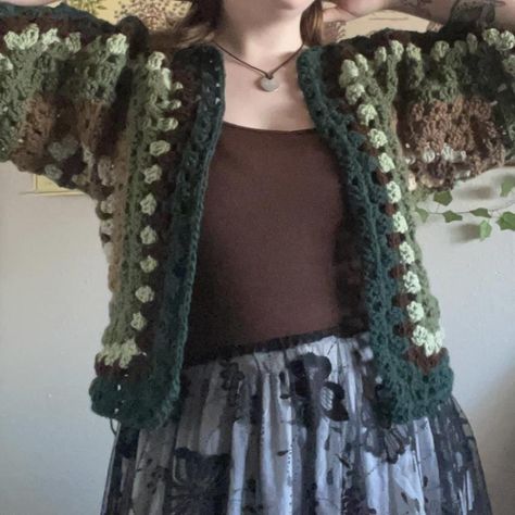 OPEN TO OFFERS!! Mossy hexagon crochet cardigan,... - Depop Crochet Small Business, Small Business Crochet, Hexagon Crochet Cardigan, Green Crochet Cardigan, Business Crochet, Popular On Instagram, Hexagon Cardigan, Hexagon Crochet, Fairy Nature