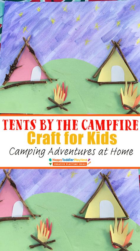 Tent Crafts For Toddlers, Tent Craft Preschool, Campfire Crafts For Kids, Camping Craft, Tent Craft, Toddler Tent, Camping Crafts For Kids, Fall Preschool, Daycare Crafts