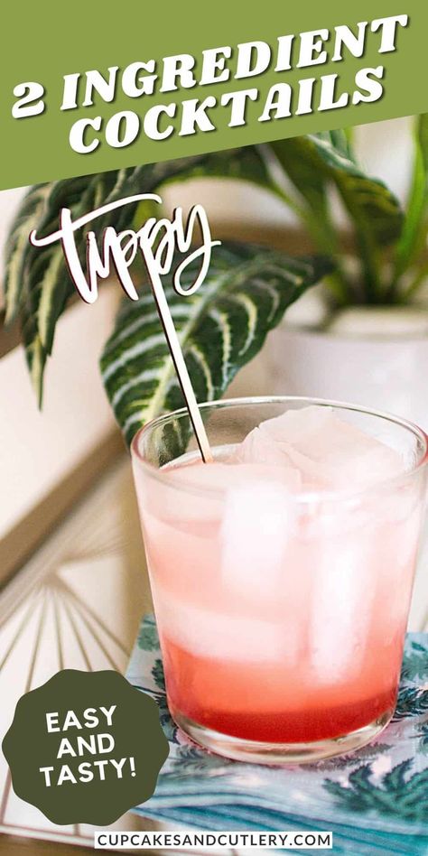 2 Ingredient Cocktails, Two Ingredient Cocktails, Cheap Mixed Drinks, Basic Cocktail Recipes, Vodka Drinks Easy, Kid Drinks Recipes, Drinks Alcohol Recipes Easy, Easy Drinks To Make, Cocktails To Make At Home