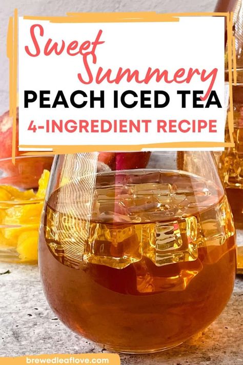 Peach Iced Tea Recipe, Peach Tea Recipe, Mango Iced Tea, Iced Tea Recipes Homemade, Peach Iced Tea, Sweet Tea Recipes, Peach Green Tea, Iced Tea Recipe, Iced Tea Pitcher