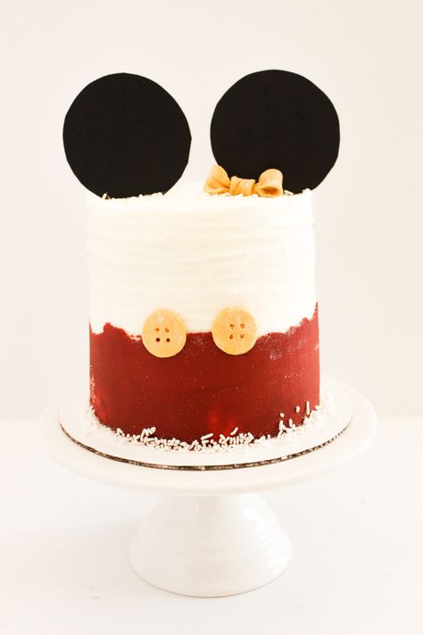 Simple Mickey Cake, Simple Disney Cake, White Mickey Mouse Cake, Easy Mickey Mouse Cake, Simple Mickey Mouse Cake, Mickey Mouse Cake 1st Birthday, Mickie Mouse Cake, Mickey Mouse First Birthday Cake, Mickey Mouse Cake Ideas