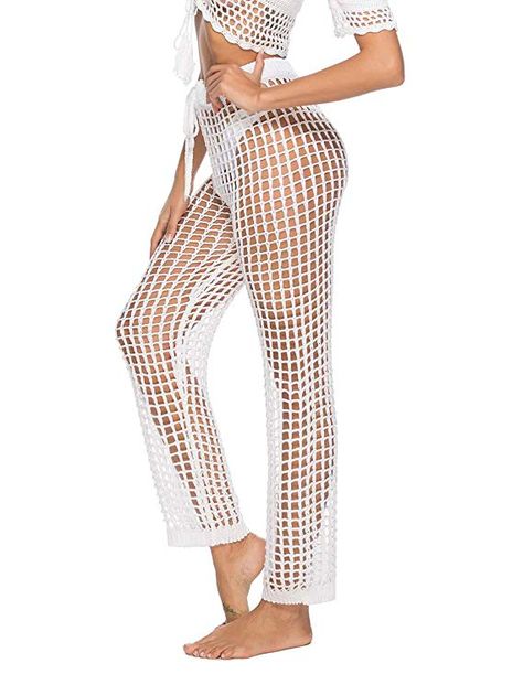 White Beach Pants, Swimsuit Pants, Bohemian Pants, Swim Pants, High Waisted Swim, Stylish Pants, White Swimsuit, Beach Pants, Women's Cover Up