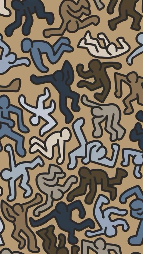 Wallpaper Abstract Art, Keith Haring Inspired, Keith Haring Art, Haring Art, Wallpaper Video, Cocoppa Wallpaper, Patterns Wallpaper, Cute Patterns, Simple Phone Wallpapers