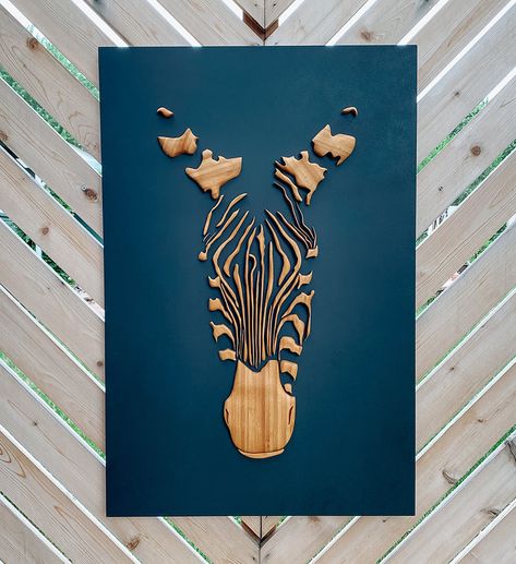 3d Wall Art Wood, Wood Animal Wall Art, Laser Cut Art Wood, Animal Wood Art, Cnc Wood Ideas, Cnc Painting, Laser Wood Projects, Laser Art Wood, Cnc Wood Projects