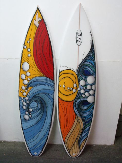 Surfboards Art by Ronald Artx, via Behance-want this art! Surfboard Drawing, Surfboards Artwork, Surfboard Art Design, Deco Surf, Surfboard Painting, Art Plage, Art Coquillage, Posca Art, Surfboard Art