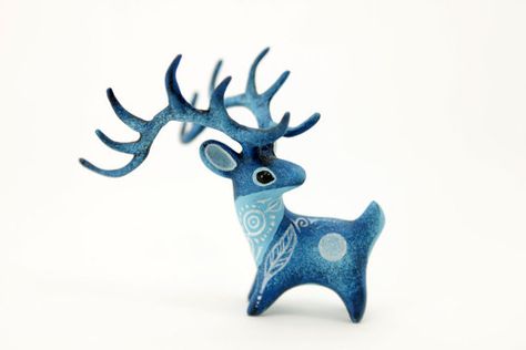 Deer Polymer Clay, Sculpture Art Clay Animals, Ceramic Animals Sculpture, Clay Deer, Deer Totem, Deer Ceramic, Deer Sculpture, Fantasy Sculpture, Sculptures Céramiques