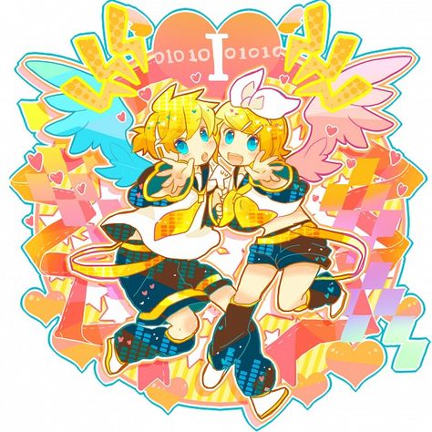 http://www.zerochan.net/1430550 7:24 Rin and Len Electric Angel http://www.youtube.com/watch?v=vMtcsY4G3wE Electric Angel, Rin And Len, Len Y Rin, Kagamine Rin And Len, Miku Chan, Angel Wallpaper, Photoshop Art, An Anime, Hatsune Miku