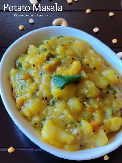 Potato Masala Recipe, Pineapple Curry Recipe, Poori Masala, Potato Masala, Aloo Curry, Upma Recipe, Indian Veg Recipes, Recipe Potato, Produce Recipes