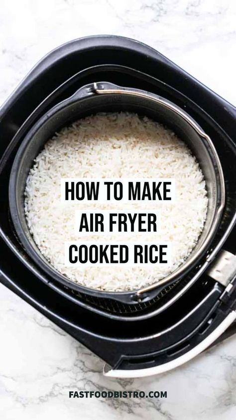 Yes, you can cook uncooked rice in an Air Fryer. It is really easy to get dry long grain rice in half an hour. Rice is the base for a lot of tasty side dishes like fried rice. Want to try? Visit fastfoodbistro.com for the full recipe and instructions Air Fryer Recipes Uk, Boil Rice, Air Fryer Recipes Videos, Air Fryer Cake Recipes, Raw Rice, New Air Fryer Recipes, Air Fryer Recipes Snacks, Air Fryer Recipes Vegetarian, Air Fryer Cooking Times