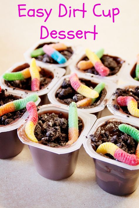 Cup Desserts Easy, Dirt Cups Dessert, Cup Desserts, Dirt Cup, Dessert Recipes For Kids, Kid Desserts, Kid Snacks, Easy Summer Desserts, Summer Snacks