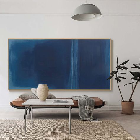 Large Blue Wall Art Blue Abstract Painting Contemporary - Etsy Blue Canvas Painting, Abstract Art Blue, Abstract Painting Contemporary, Blue Abstract Painting, Wall Art Blue, Blue Abstract Art, Painting Contemporary, Modern Abstract Art, Contemporary Minimalist