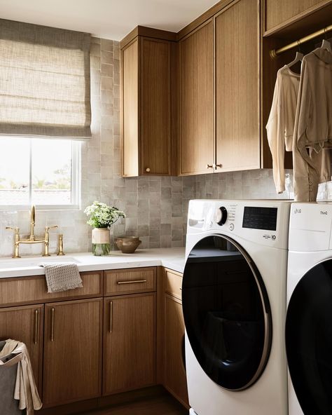 22 • Instagram White Oak Laundry Room, Lindye Galloway, Laundry Room Ideas Small Space, Beige Cabinets, Laundry Room Lighting, Light Wood Cabinets, Laundry Room Ideas, Staining Cabinets, Laundry Room Cabinets