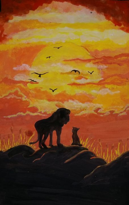 The Lion King - Swair Disney Movie Paintings, Lion King Painting Easy, The Lion King Painting, The Lion King Drawing, Lion King Illustration, The Lion King Art, Lion King Painting, Disney Canvas Paintings, King Drawing