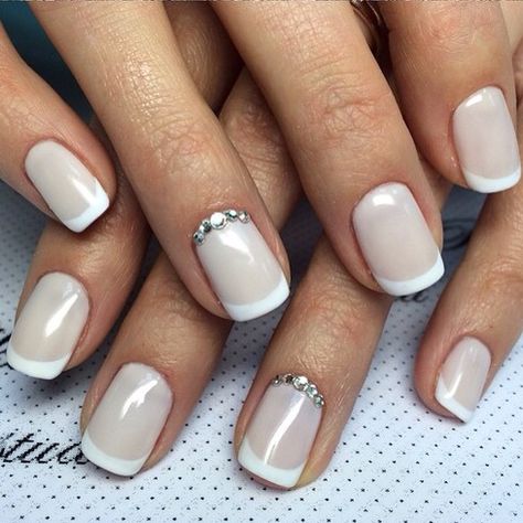 Nails Trendy Nails Gel, Wedding Day Nails, Shape Ideas, American Nails, Wedding Nails Design, Nails Wedding, Nail Art Wedding, Bride Nails, Ideas Nails