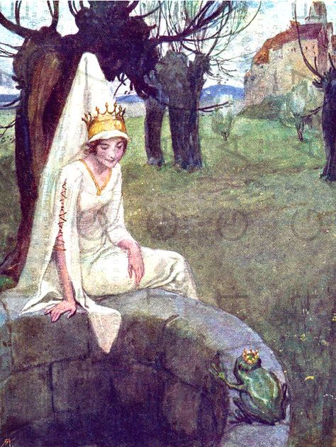 princess & the frog bookplate. Medieval Princess, Fairytale Illustration, Fairytale Art, Historical Art, Romantic Art, Medieval Art, Medieval Fantasy, Old Art, Grimm