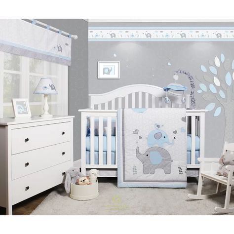 Elephant Baby Bedding, Girl Nursery Crib, Elephant Themed Nursery, Baby Elephant Nursery, Baby Crib Sets, Baby Boy Cribs, Girl Cribs, Dekorasi Kamar Tidur, Baby Boy Room Nursery