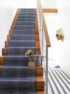 Stair Runner Installation, Carpeted Stairs, Staircase Runner, Stairs Makeover, Stair Case, Stair Runners, Up House, Stylish Rugs, Stair Runner Carpet