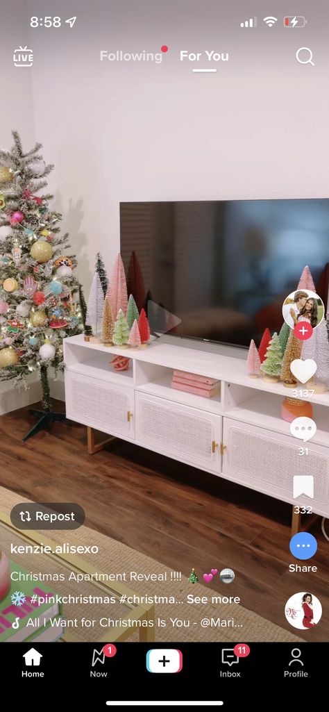 College House Christmas Decorations, Cute Christmas Apartment Decor, College Apartment Christmas Decor, Christmas Decor College Apartment, Christmas College Apartment, Apt Christmas Decorating Ideas, Christmas Decor Ideas Preppy, College Apartment Christmas Decorations, College Christmas Decorations